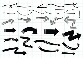 Hand drawn creative arrow set design