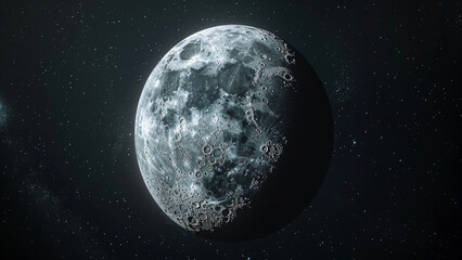 Fototapeta premium realistic high-resolution photo of moon, with detailed background