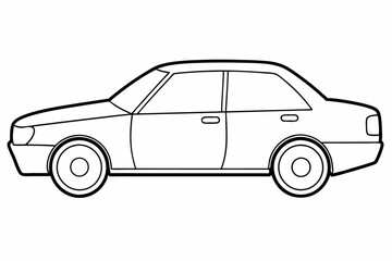 Luxury Car Vector Illustration on White Background Cartoons, Clipart And Line Art Design, Luxury car vector illustration on a white background in cartoon, clipart, and line art styles.