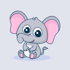 cute elephant cartoon vector icon illustration. animal nature icon concept isolated