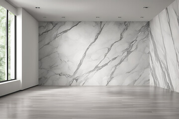 Obraz premium Empty Room with Marble Wall