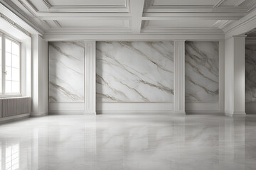 Fototapeta premium Empty Room with Marble Wall