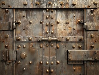 Fototapeta premium Durable safe door, symbolizing protection in banking and vaults