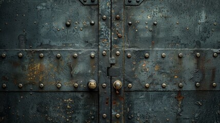 Fototapeta premium Heavyduty safe door, emphasizing fortification and protection