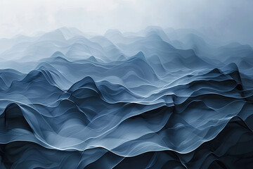 Obraz premium Flowing wave line pattern, graphic resource background illustration, flow geometric lines, color waves, generated ai