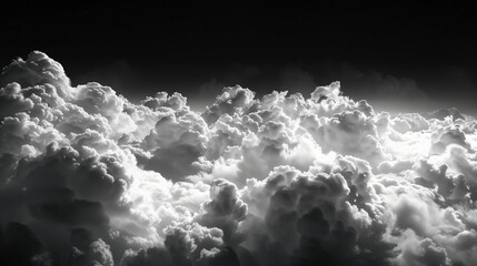 Obraz premium photo of black and white sky cloud background, bnw sky photo, monochrome cloud background