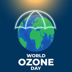 flat design for celebrate world ozone day illustration