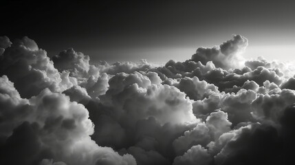 photo of black and white sky cloud background, bnw sky photo, monochrome cloud background