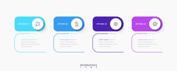 Vector Infographic label design template with icons and 4 options or steps. Can be used for process diagram, presentations, workflow layout, banner, flow chart, info graph.