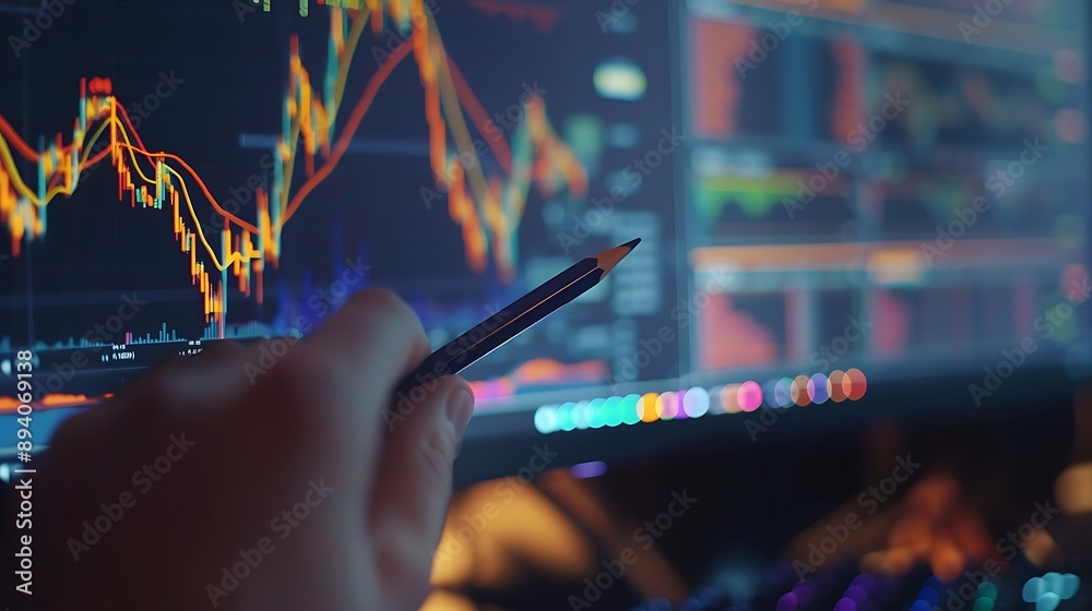 Poster Analyzing Financial Data on a Computer Screen