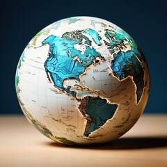 Fototapeta premium the ai generated image, realistic illustration of Earth globe