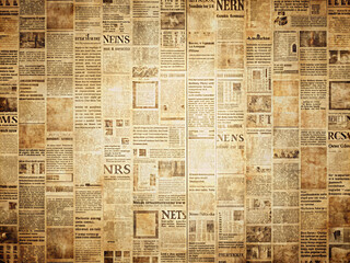 Obraz premium old paper texture, OLD NEWSPAPER BACKGROUND, VINTAGE PAPER TEXTURE, TEXTURED NEWS PRINT PATTERN DESIGN WITH SPACE FOR TEXT, BLANK NEWSLETTER PATTERN