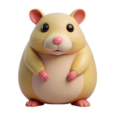 hamster icon soft brown color in plastic 3d style