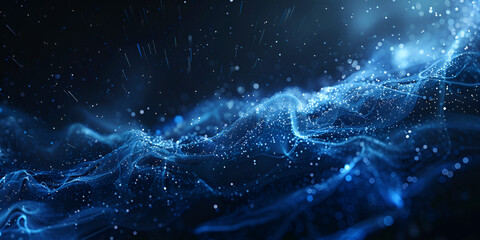 Digital Waveforms: Exploring the Depths of Abstract Data Visualization, Cosmic Patterns in Technology: The Beauty of Digital Particle Motion"
