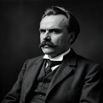 a man with a mustache and a beard is shown in a black and white photo Exploring the Complexity