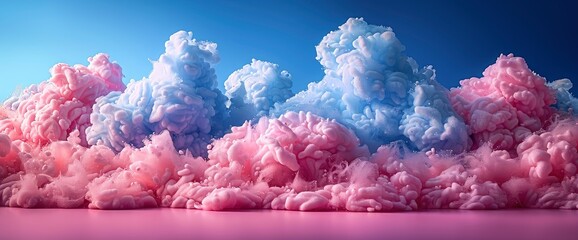 Fototapeta premium Cotton Candy, Fluffy And Sweet, Perfect For A Nostalgic Treat