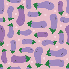 Eggplant seamless pattern texture vegetarian healthy food fresh vegetable illustration veggies decorative unique wallpaper backdrop background supermarket