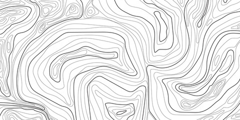 Fototapeta premium Black outlines and curve wavy, topographic line contour map and transparent background with PNG