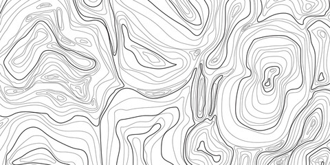 Fototapeta premium Black outlines and curve wavy, topographic line contour map and transparent background with PNG