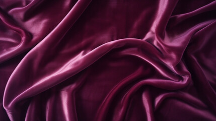 Obraz premium ワインレッドの布のドレープ Generative AI
