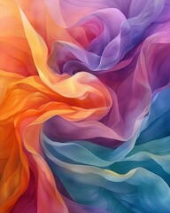 Fototapeta premium Abstract colorful wave pattern with vibrant flow, creating a mesmerizing and dynamic visual effect. Perfect for a creative background.