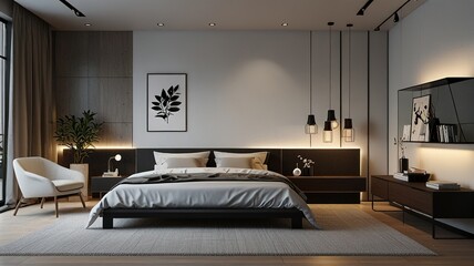 Aesthetic minimalist home, interior design. Modern Nordic Scandinavian interior design concept. Mid-century modern furniture. Elegant and cozy