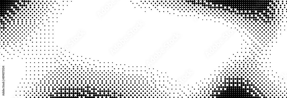 Poster Pixelated bitmap gradient texture. Dither wavy background. 8 bit video game screen wallpaper. Retro glitchy pixel art backdrop. Abstract vector curve dithering border overlay