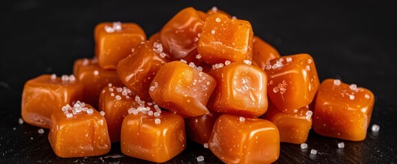 Caramel Candies, Rich And Golden, Ready To Be Enjoyed