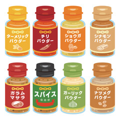 日本語表記のボトル入りスパイスセット