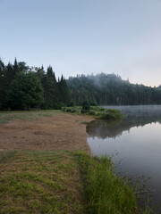 Morning beach fog