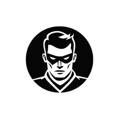 male super hero profile avatar logo vector illustration template design