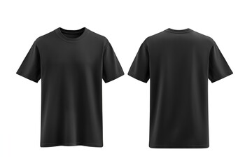 Naklejka premium Blank black t-shirt mockup, front and back view