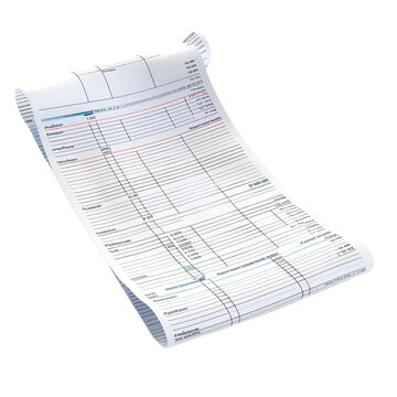 Rolled-up utility bill with detailed charges and usage breakdown. Ideal for finance, utility services, and budgeting concepts.