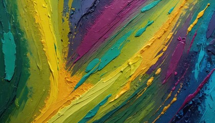 Fototapeta premium Abstract Oil Painting with Colorful Strokes.