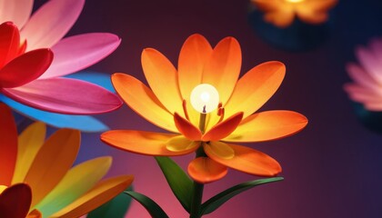 Naklejka premium Illuminated Flower.