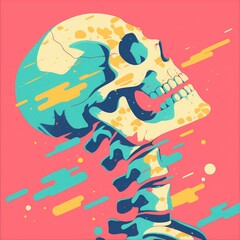 Fototapeta premium Bone structure, therapy, danger, flat design illustration