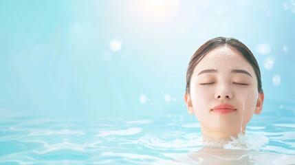 Woman Enjoying Relaxing Water Therapy