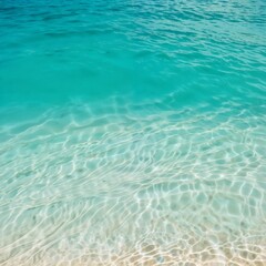 Obraz premium Turquoise sea water with gentle waves and a clear view of the sandy bottom, showcasing the purity and beauty of a tropical beach. Ideal for serene, summer, and travel visuals.