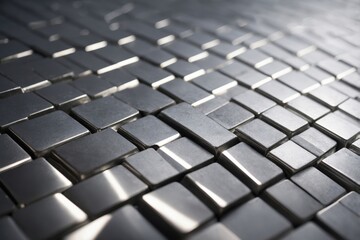 Abstract silver metal tile pattern