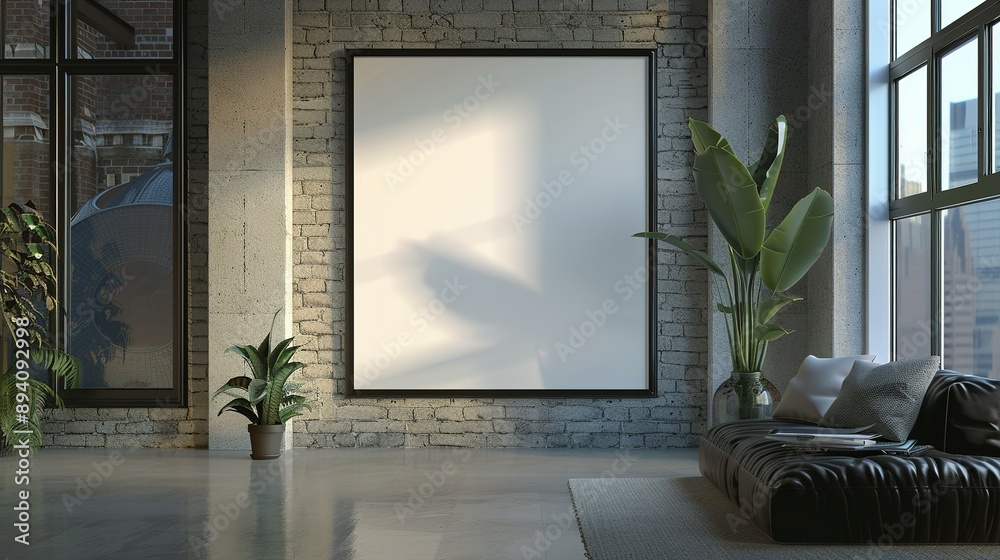 Wall mural Blank Picture Frame in the Background of a Modern Conference Room