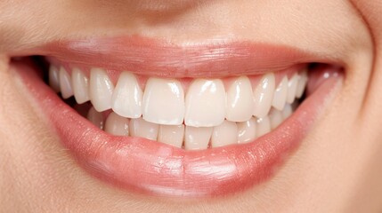Fototapeta premium Woman smiling with white teeth, dental aesthetics, beauty