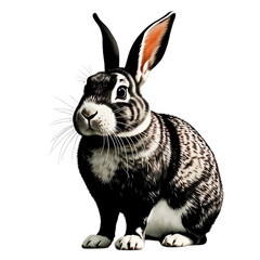 Obraz premium black and white rabbit on transparent