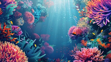 Underwater Design Templates Featuring Coral and Other Marine Life