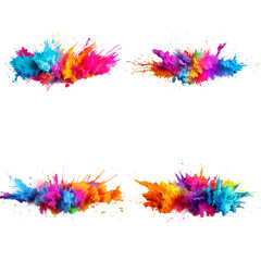 Colorful elongated Holi explosions Artificial Intelligence Generated