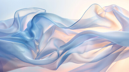 Obraz premium Flowing sheer fabric in soft pastel colors