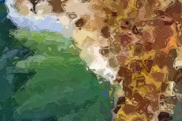 Oil paintings and various flowers, monkeys, tropical leaves, tigers, and other beautiful animals