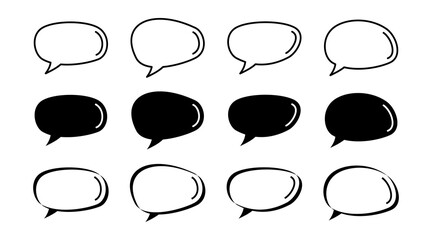 set of comic speech bubble icons. cloud bubble symbol.