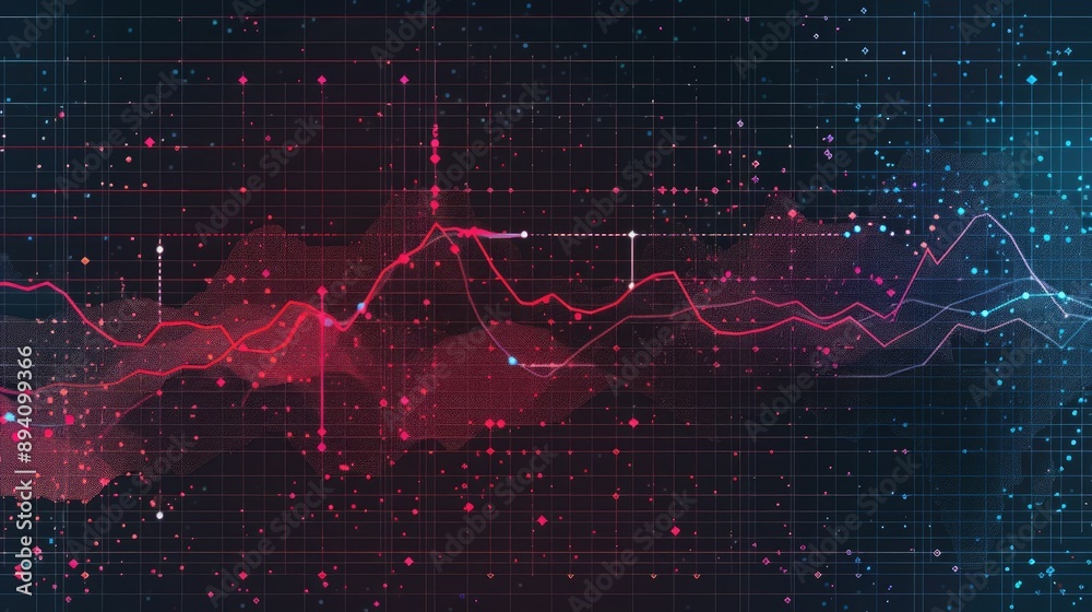 Poster grid graph background with a grid overlay and various data points, suitable for scientific and analy