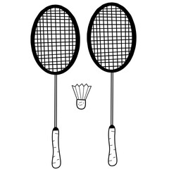 badminton racket and shuttlecock