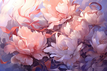 Delicate Pink Peonies in Bloom